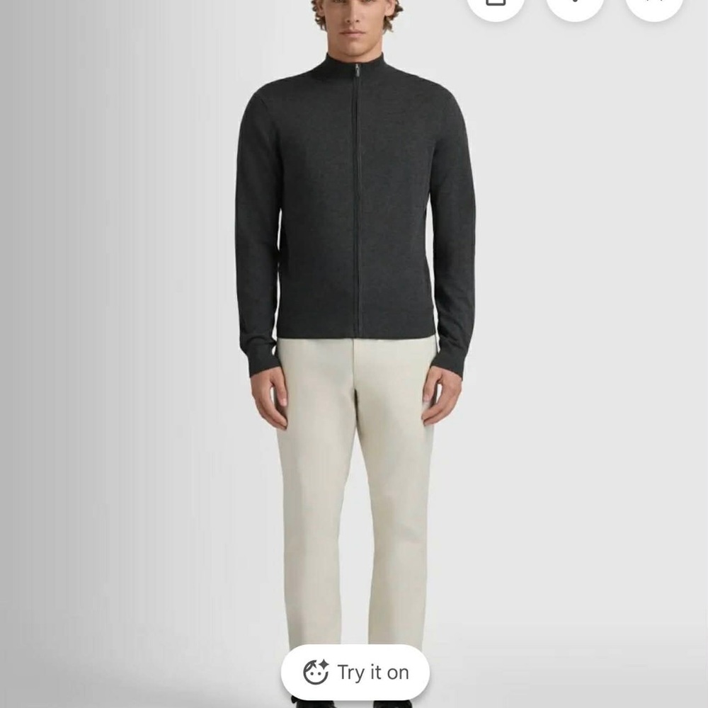Club Monaco Charcoal Zip-Up Sweater